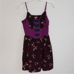 Purple Floral Dress with Spaghetti Straps